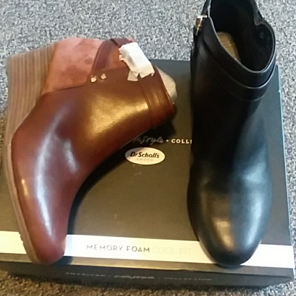 Dr Scholls wedges brown pair and black pair
